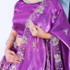 An Allure Dark Voilet Heavy Embroidery Lehenga Set--Side Look