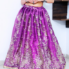 An Allure Dark Voilet Heavy Embroidery Lehenga Set--Skirt Look