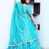 An Azure Blue Embroidery Lehenga Set--Back Look