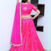 A Allure Bright Pink embroidered Lehenga Set--Back View