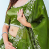 An Allure Emerald Green Heavy Embroidery Lehenga Set--Side Look