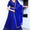 A Allure Bright Blue Hand Embroidered Lehenga Set