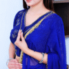 A Allure Bright Blue Hand Embroidered Lehenga Set--Side View